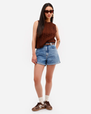 Short Jeans Mom Feminino Com Cinto