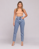 Calça Jeans Feminina Mom Cintura Alta