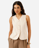 Colete de Alfaiataria Feminino Decote v