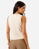 Colete de Alfaiataria Feminino Decote v