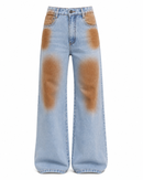 Calça Jeans Wide Leg Vintage Camel