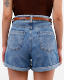 Short Jeans Mom Feminino Com Cinto