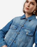Jaqueta Cropped Feminina Jeans Azul