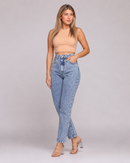 Calça Jeans Feminina Mom Cintura Alta