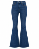 Calça Jeans Feminina Flare Barra Desfiada