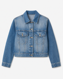 Jaqueta Cropped Feminina Jeans Azul