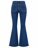 Calça Jeans Feminina Flare Barra Desfiada