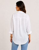 Camisa Feminina com Linho Manga Longa