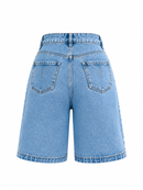Bermuda Jeans Feminina Wide Leg | Cintura Alta