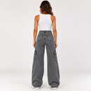 Calça Jeans Wide Leg  Marmorizada