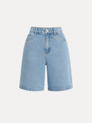 Bermuda Jeans Feminina Wide Leg | Cintura Alta